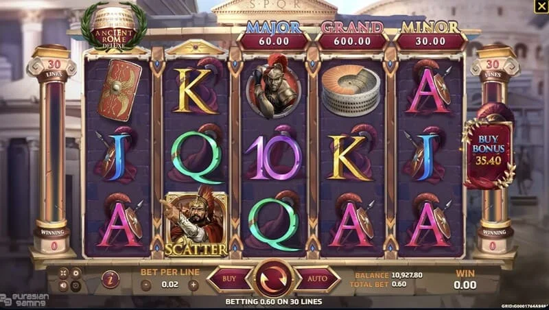 Ancient Rome Deluxe AI - Scatter და Free Spins